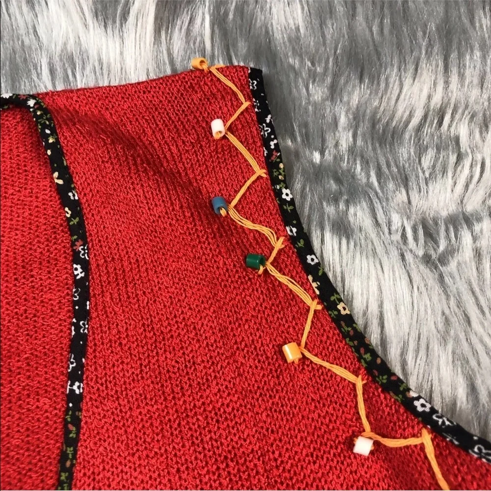 Vintage 1970s Arpeja Red Acrylic Bead Vest